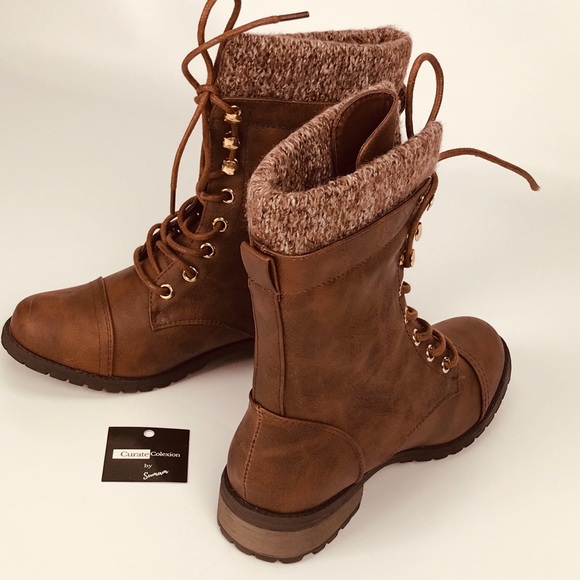 🔥SALE🔥Vegan Leather Wool Lined Hike Boots - Picture 3 of 8